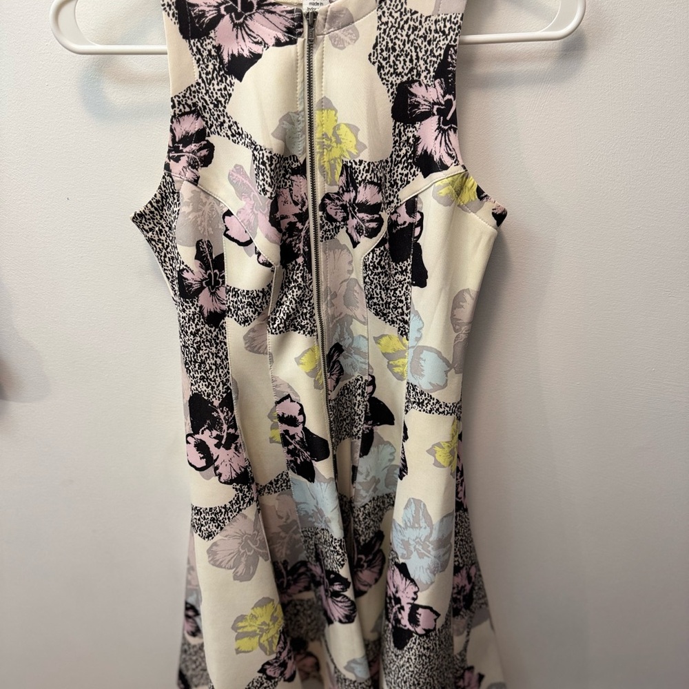Bar III Floral Patterned Zipper Dress
